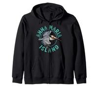 Anna Maria Island Florida Pelican Design Zip Hoodie