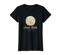 Anna Maria Island, Florida Shelling Gift Souvenir SandDollar Value Graphic T-Shirt, Women, Black, M
