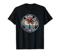 Anna Maria Island Florida Sunset Palm Trees Beach Retro T-Shirt
