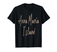 Anna Maria Island Florida Vintage Elegant Design Value Graphic T-Shirt, Men, Black, L