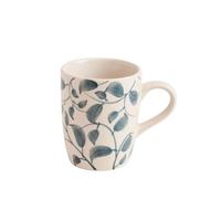Anna Michelle Ceramic Hand Painted Mugs Set of 4 Coffee and Tea Cups 350 ml Stoneware Mugs for Hot Beverages, Latte, Cappuccino, Office, Home Dishwasher and Microwave Safe (Blue)