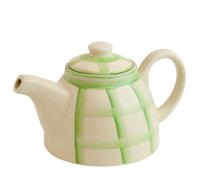 Anna Michelle Ceramic Hand Painted Tea Pot 1200 ml Teapot for Serving Hot Drinks Handmade Stoneware Kettle Brewing Pot Gift for Tea Coffee Lover (Green)