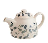 Anna Michelle Ceramic Hand Painted Tea Pot 1200 ml Teapot for Serving Hot Drinks Handmade Stoneware Kettle Brewing Pot Gift for Tea Coffee Lover (Blue)