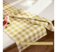 Anna Michelle Designs Checked Cotton Everyday Reusable Table Runner Lively Green