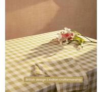 Anna Michelle Designs Checked Cotton Everyday Reusable Tablecloth Lively Green