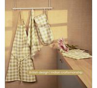 Anna Michelle Designs Checked Cotton Set Of 2 Reusable Cloth Tea Towels With Hanging Loop Lively Green