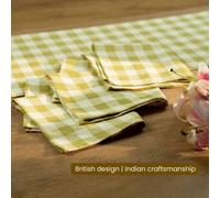 Anna Michelle Designs Checked Cotton Set Of 4 Reusable Cloth Napkins Lively Green