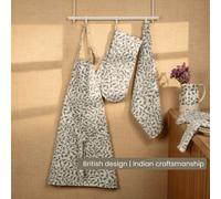 Anna Michelle Designs Scroll Cotton Apron Adjustable Neck Long Waist Ties & 2 Front Pockets Lovable Blue