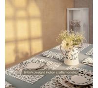 Anna Michelle Designs Scroll Cotton Set Of 2 Reusable Placemats Lovable Blue