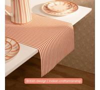 Anna Michelle Designs Striped Cotton Everyday Reusable Table Runner Beautiful Rose