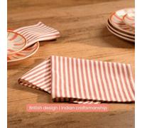 Anna Michelle Designs Striped Cotton Set Of 4 Reusable Cloth Napkins Beautiful Rose