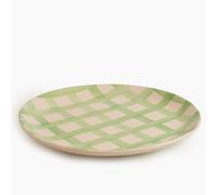 Anna Michelle Dinner Plates Set of 4 Scratch Resistant Round Hand Painted Ceramic Plates Dinnerware for Kitchen Lunch Dessert Snacks Dishwasher and Microwave Safe (Green, 10 Inch)