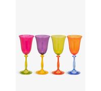 Anna + Nina Anna + Nina Multicoloured Wine Glass Set Of Four 21cm Multicolor