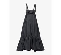 Anna October Womens Anna October Snowdrop Ruffle-Hem Cotton-Blend Maxi Dress Black XS