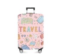 ANNA QUEEN Funny Luggage Suitcase Cover,Suitcase Protector, Travel Suitcase Cover for 18-32 Inch Luggage, Stretchable & Washable Spandex Travel Accessories, #14, M(fits 24-26Inch suitcase)