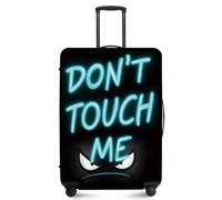ANNA QUEEN Funny Travel Luggage Cover Suitcase Protector Suitcase Cover Anti-Scratch,Stretchable Fit for 18-32Inch Luggage,Travel Bag Cover Washable, Blue Don't touch me, L(fits 26-28Inch suitcase