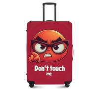 ANNA QUEEN Funny Travel Luggage Cover Suitcase Protector Suitcase Cover Anti-Scratch,Stretchable Fit for 18-32Inch Luggage,Travel Bag Cover Washable, Don't Touch Me-Red, M(fits 22-25Inch suitcase