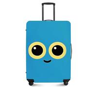 ANNA QUEEN Funny Travel Luggage Cover Suitcase Protector Suitcase Cover Anti-Scratch,Stretchable Fit for 18-32Inch Luggage,Travel Bag Cover Washable, Cute Emoticons-Blue, M(fits 22-25Inch suitcase
