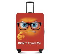 ANNA QUEEN Funny Travel Luggage Cover Suitcase Protector Suitcase Cover Anti-Scratch,Stretchable Fit for 18-32Inch Luggage,Travel Bag Cover Washable, Red Don't touch me, M(fits 22-25Inch suitcase