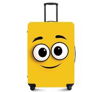 ANNA QUEEN Funny Travel Luggage Cover Suitcase Protector Suitcase Cover Anti-Scratch,Stretchable Fit for 18-32Inch Luggage,Travel Bag Cover Washable, Cute Emoticons-Yellow, L(fits 26-28Inch suitcase