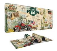 ANNA QUEEN Large Gaming Mouse Pad,Office Desk Pad Protector,Writing Mousepad with Non-Slip Rubber Base for Home/Decor(31.5"x11.8" /35.4''x 15.7'') (Route 66 Car Map, 31.5x11.8inches)