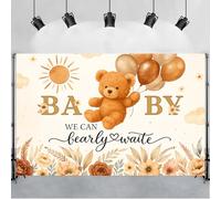 ANNA QUEEN Teddy Bear Baby Shower Backdrop 7x5ft for Photography, Baby Gender Reveal, Soft Fabric Kids Party Background