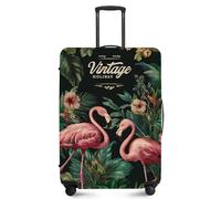 ANNA QUEEN Travel Luggage Cover,Suitcase Protector-Stretchable&Anti-Scratch Travel Bag Cover,Washable Durable Protects from Scratches,Dirt,and Damage, Tropical Pink Flamingos, S(fits 20-22inch
