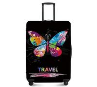 ANNA QUEEN Travel Luggage Cover,Suitcase Protector-Stretchable&Anti-Scratch Travel Bag Cover,Washable Durable Protects from Scratches,Dirt,and Damage, Colorful Butterfly, S(fits 20-22inch suitcase