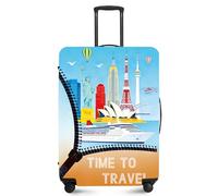 ANNA QUEEN Travel Luggage Cover,Suitcase Protector-Stretchable&Anti-Scratch Travel Bag Cover,Washable Durable Protects from Scratches,Dirt,and Damage, Worldwide Travel, S(fits 20-22inch suitcase)