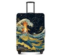 ANNA QUEEN Travel Luggage Cover,Suitcase Protector-Stretchable&Anti-Scratch Travel Bag Cover,Washable Durable Protects from Scratches,Dirt,and Damage, Ocean Waves, S(fits 20-22inch suitcase), Casual