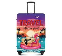 ANNA QUEEN Travel Luggage Cover,Suitcase Protector-Stretchable&Anti-Scratch Travel Bag Cover,Washable Durable Protects from Scratches,Dirt,and Damage, Tropical Island Vacation, XL(fits 32-34Inch