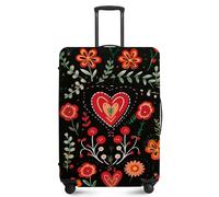 ANNA QUEEN Travel Luggage Cover,Suitcase Protector-Stretchable&Anti-Scratch Travel Bag Cover,Washable Durable Protects from Scratches,Dirt,and Damage, Flowers Floral, S(fits 20-22inch suitcase