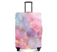 ANNA QUEEN Travel Luggage Cover,Suitcase Protector-Stretchable&Anti-Scratch Travel Bag Cover,Washable Durable Protects from Scratches,Dirt,and Damage, Pink Marble, S(fits 20-22inch suitcase), Casual