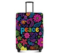 ANNA QUEEN Travel Luggage Cover,Suitcase Protector-Stretchable&Anti-Scratch Travel Bag Cover,Washable Durable Protects from Scratches,Dirt,and Damage, Peace Flowers, S(fits 20-22inch suitcase), Casual