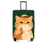 ANNA QUEEN Travel Luggage Cover,Suitcase Protector-Stretchable&Anti-Scratch Travel Bag Cover,Washable Durable Protects from Scratches,Dirt,and Damage, Funny Cat, M(fits 24-26Inch suitcase)