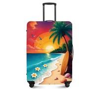 ANNA QUEEN Travel Luggage Cover,Suitcase Protector-Stretchable&Anti-Scratch Travel Bag Cover,Washable Durable Protects from Scratches,Dirt,and Damage, Tropical Sunset, M(fits 24-26Inch suitcase)