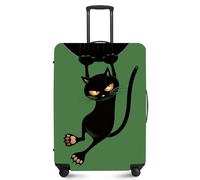 ANNA QUEEN Travel Luggage Cover,Suitcase Protector-Stretchable&Anti-Scratch Travel Bag Cover,Washable Durable Protects from Scratches,Dirt,and Damage, Black Cat, M(fits 24-26Inch suitcase)