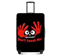 ANNA QUEEN Travel Luggage Cover Suitcase Protector Suitcase Cover Anti-Scratch,Stretchable Bag Cover Washable Durable Polyester with Elastic Hem with Zipper Closure, Don't touch me-red, M(fits 24
