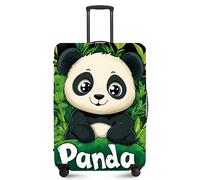 ANNA QUEEN Travel Luggage Cover Suitcase Protector Suitcase Cover Anti-Scratch,Stretchable Bag Cover Washable Durable Polyester with Elastic Hem with Zipper Closure, Panda-Bamboo, M(fits 24-26Inch