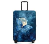 ANNA QUEEN Travel Luggage Cover Suitcase Protector Suitcase Cover Anti-Scratch,Stretchable Fit for 18-32Inch Luggage,Travel Bag Cover Washable, blue butterfly, S(fits 18-21inch suitcase), For Travel