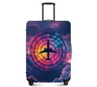 ANNA QUEEN Travel Luggage Cover Suitcase Protector Suitcase Cover Anti-Scratch,Stretchable Fit for 18-32Inch Luggage,Travel Bag Cover Washable, Clouds Airplane, S(fits 18-21inch suitcase), For Travel