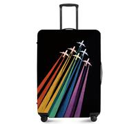 ANNA QUEEN Travel Luggage Cover Suitcase Protector Suitcase Cover Anti-Scratch,Stretchable Fit for 18-32Inch Luggage,Travel Bag Cover Washable, six airplane, S(fits 18-21inch suitcase), For Travel