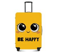 ANNA QUEEN Travel Luggage Cover Suitcase Protector Suitcase Cover Anti-Scratch,Stretchable Fit for 18-32Inch Luggage,Travel Bag Cover Washable, Be happy yellow, S(fits 18-21inch suitcase), For Travel