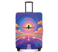 ANNA QUEEN Travel Luggage Cover Suitcase Protector Suitcase Cover Anti-Scratch,Stretchable Fit for 18-32Inch Luggage,Travel Bag Cover Washable, Rainbow Sky Airplane, S(fits 18-21inch suitcase), For