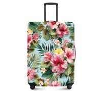 ANNA QUEEN Travel Luggage Cover Suitcase Protector Suitcase Cover Anti-Scratch,Stretchable Luggage Travel Bag Cover Washable, Tropical Flowers, L(fits 28-30Inch suitcase)