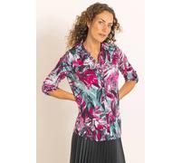 Anna Rose Botanical Print Blouse Shirt Multi XXL