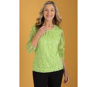 Anna Rose Burn Out Butterfly Top In Lime Lime XL