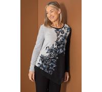 Anna Rose Embellished Knit Tunic Top In Black Black S