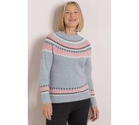 Anna Rose Fair Isle Jumper In Light Grey Light Grey XXL