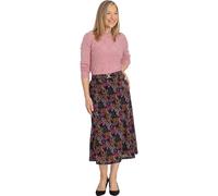ANNA ROSE Floral Print Pull On Skirt - Black/Pink Multi - 16